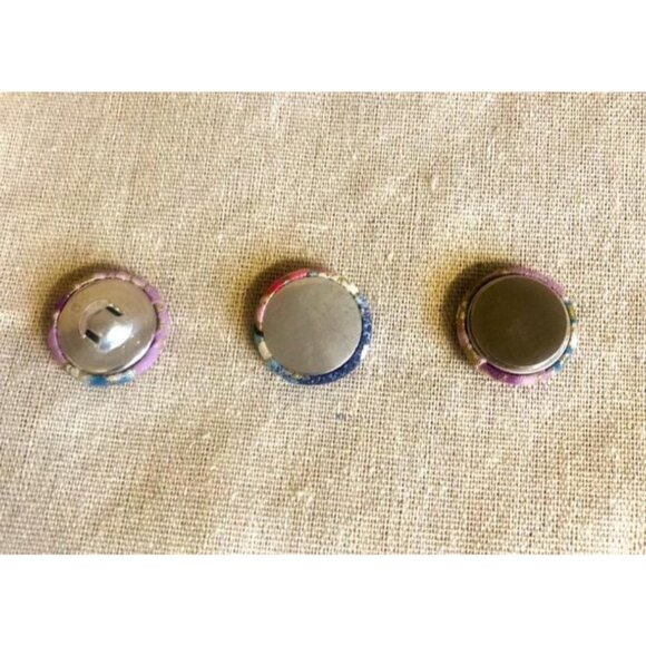 Cherry Corduroy Fabric Buttons: Handmade Sewing & Craft Supplies - Picture 2 of 2